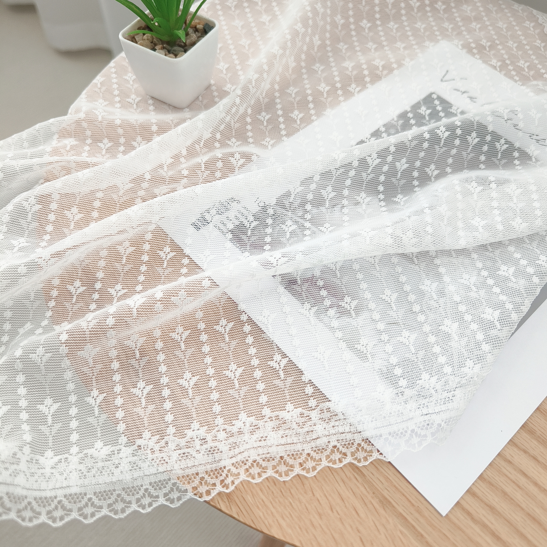 思幔田园风蕾丝盖巾精美