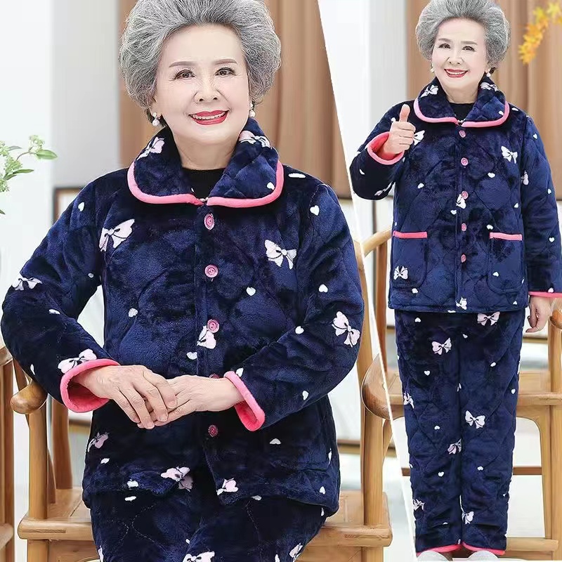 冬季老年人加厚棉袄外套女珊瑚绒