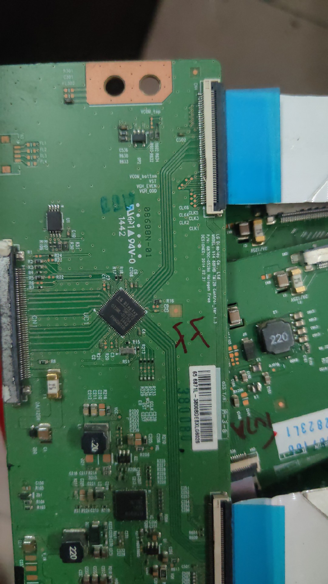 原装康佳LED60X5680AF创维65 逻辑板 6870C-0529A测好