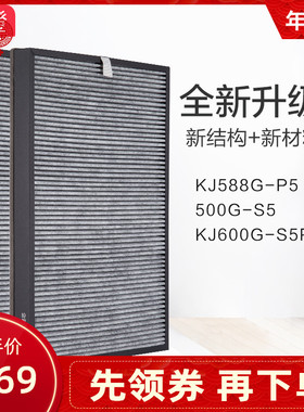 适配亚都空气净化器滤网双面侠KJ588G-P5/KJ500G-S5/KJ620G滤芯