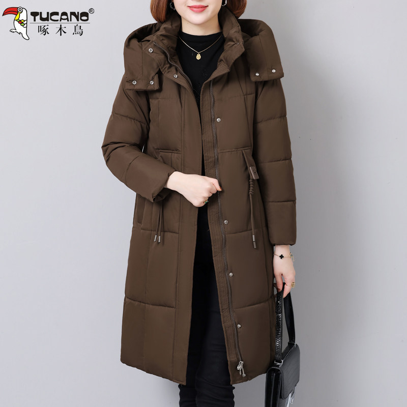 啄木鸟中长款棉衣棉服女士2025新款冬季妈妈加厚保暖棉衣羽绒棉袄