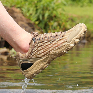 透气钓鱼运动登山防滑徒步排水速干涉水鞋 男 男夏季 悍途户外溯溪鞋