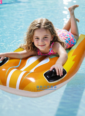 INTEX儿童游泳圈充气泳池浮排浮床水上漂浮玩具冲浪坐骑打水浮板
