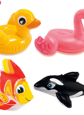 INTEX婴儿充气戏水吹气玩具儿童洗澡鸭子游泳池宝宝火烈鸟小动物