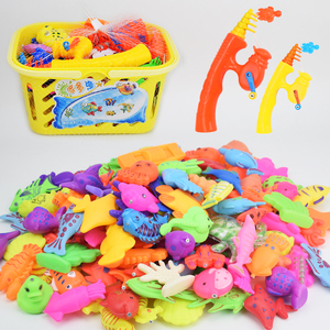 公园广场游乐园磁性钓鱼玩具彩色印制吹瓶鱼幼儿园过家家玩具鱼