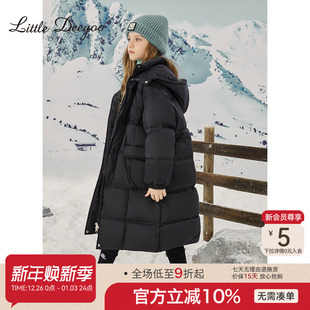 90白鸭绒儿童中大童过膝保暖新年外套 新款 女童羽绒服长款 2025冬装