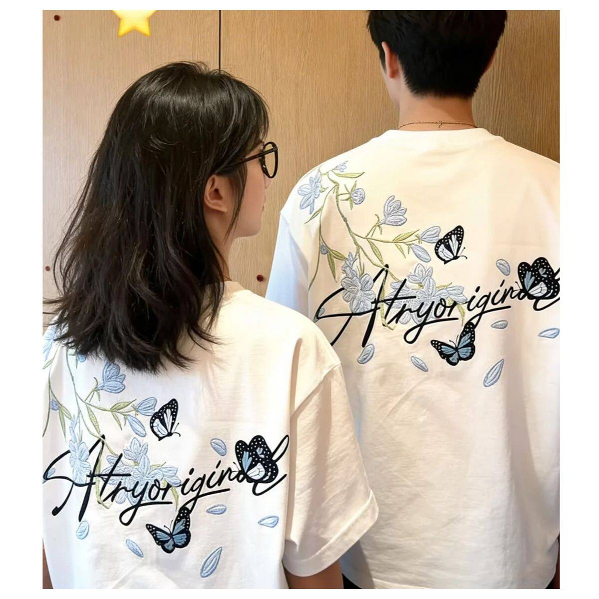 889半袖宽松潮牌t恤设计感上衣蝴蝶新款刺绣女2026夏季短袖小众情