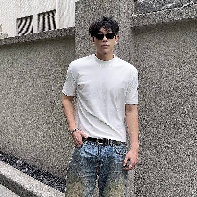 889运动T恤肌肉兄弟美式袖口收铁狗潮短袖男撸垫肩健身跑步纯色训