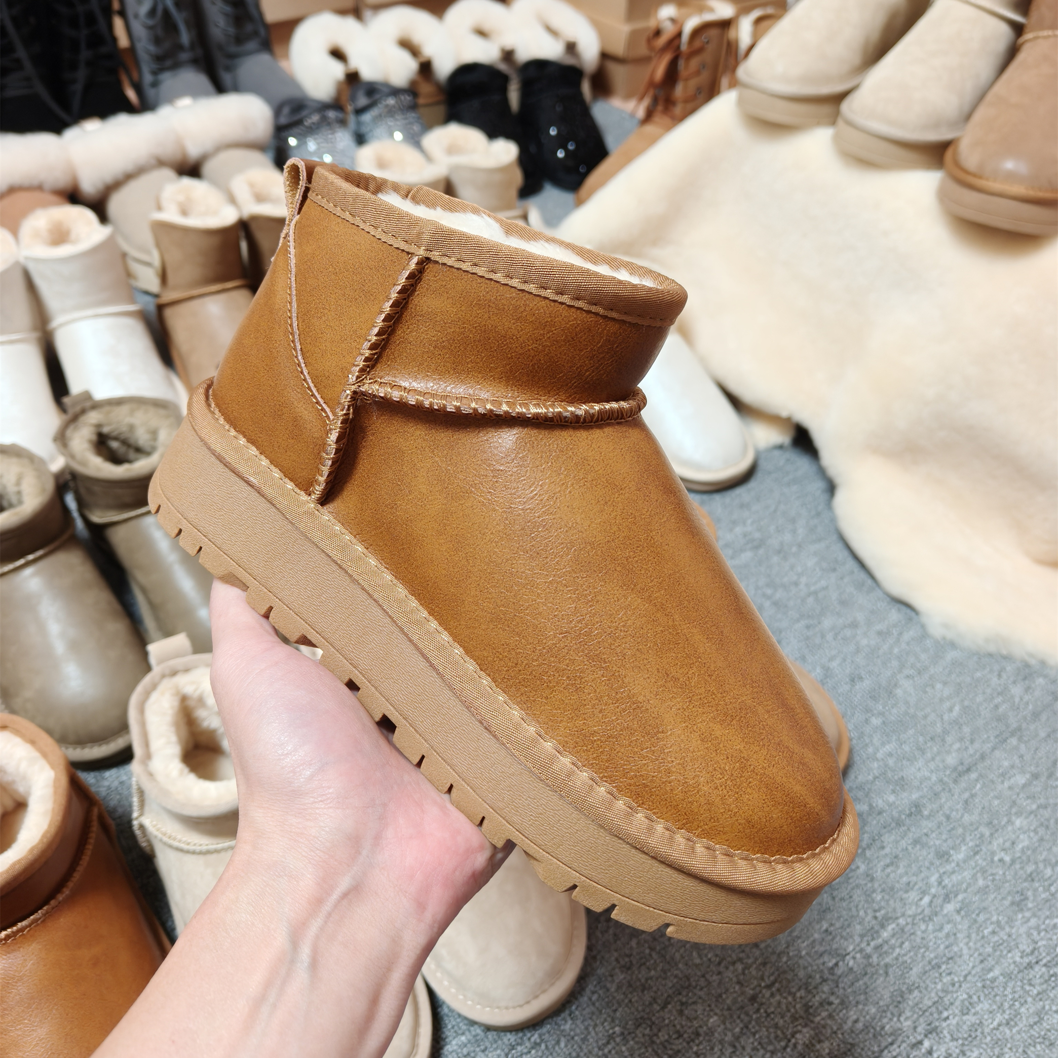 东北户外厚底雪地靴女