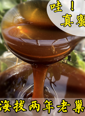 秦岭土蜂蜜纯正天然农家自产百花蜜草药蜜老人孩子孕妇老巢蜜2斤