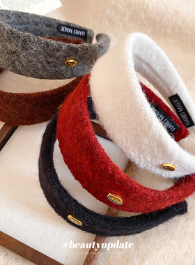 秋冬新款植绒宽版发箍高颅顶简约时尚气质百搭头箍轻奢高级感发饰