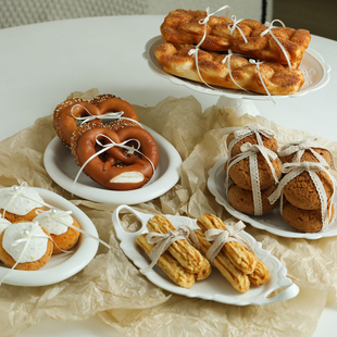 甜品台丝带面包道具 南法风下午茶道具 丝带面包模型 仿真法式