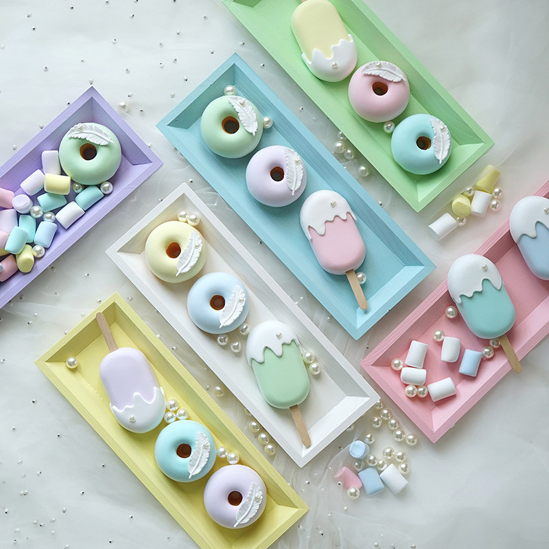 马卡龙色假雪糕 仿真假糖果儿童摄影道具 网红风点心组合艺术冰棍