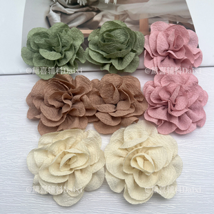 7CM泡泡皱布料玫瑰花卷花立体手工花朵diy裙子鞋子帽子包包配饰