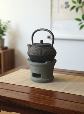 天然青石雕刻炭炉茶炉适合功夫茶道茶桌禅房玄关使用家居装饰摆件