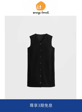 it :orange forest标准版型羊毛混纺迷你无袖连衣裙冬新品