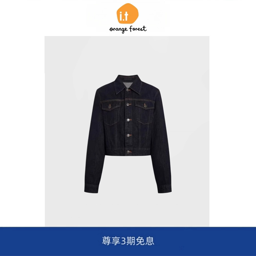 it :orange forest夹克高密竹节棉原色短翻领牛仔休闲外套