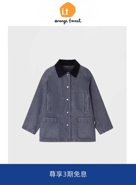 it :orange forest牛仔夹克外套牛仔外套女宽松工装短外套