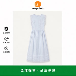 【现货】it orange forest无袖收腰连衣裙法式小清新蕾丝拼接裙子