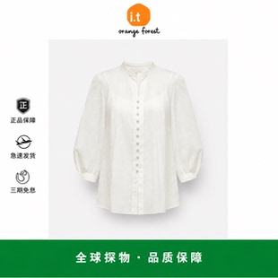 【现货】it orange forest刺绣两件套上衣白月光衬衫V领七分袖