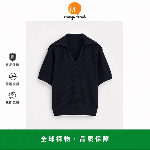 【现货】it orange forest女装标准版型水手领针织衫上衣夏季新品