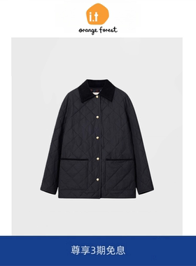 it :orange forest女士翻领夹克棉服丝绵混纺保暖休闲上衣外套女