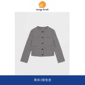 毛弹斜纹夹克外套 forest易打理系列春季 圆领纽扣上衣 orange