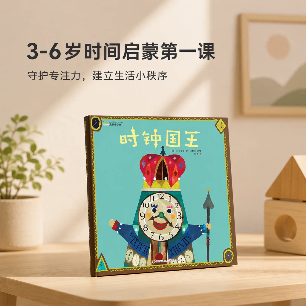 全新正版 时钟国王 形状国王 3-6岁 趣味数学启蒙儿童绘本 幼小衔接 培养幼儿孩子的逻辑思维 4-5岁早教亲子阅读知识