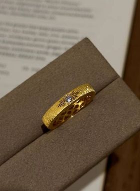 镶嵌锆石开口戒百搭轻奢极简