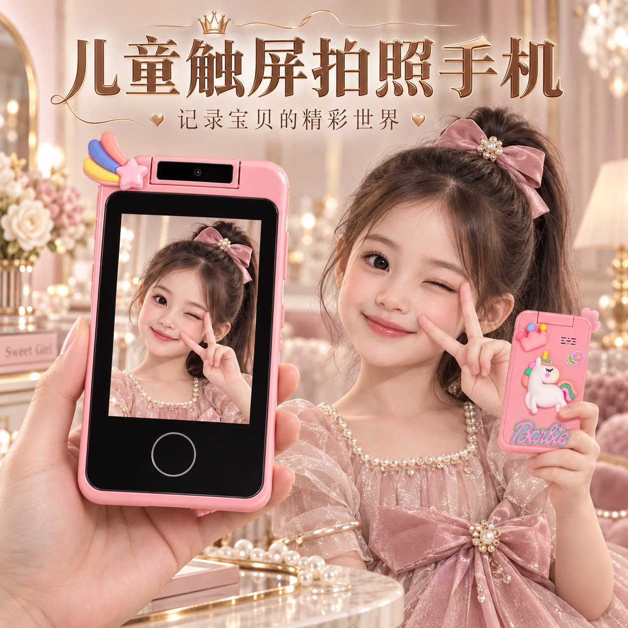 送儿童拍照手机从小就会构图摄像