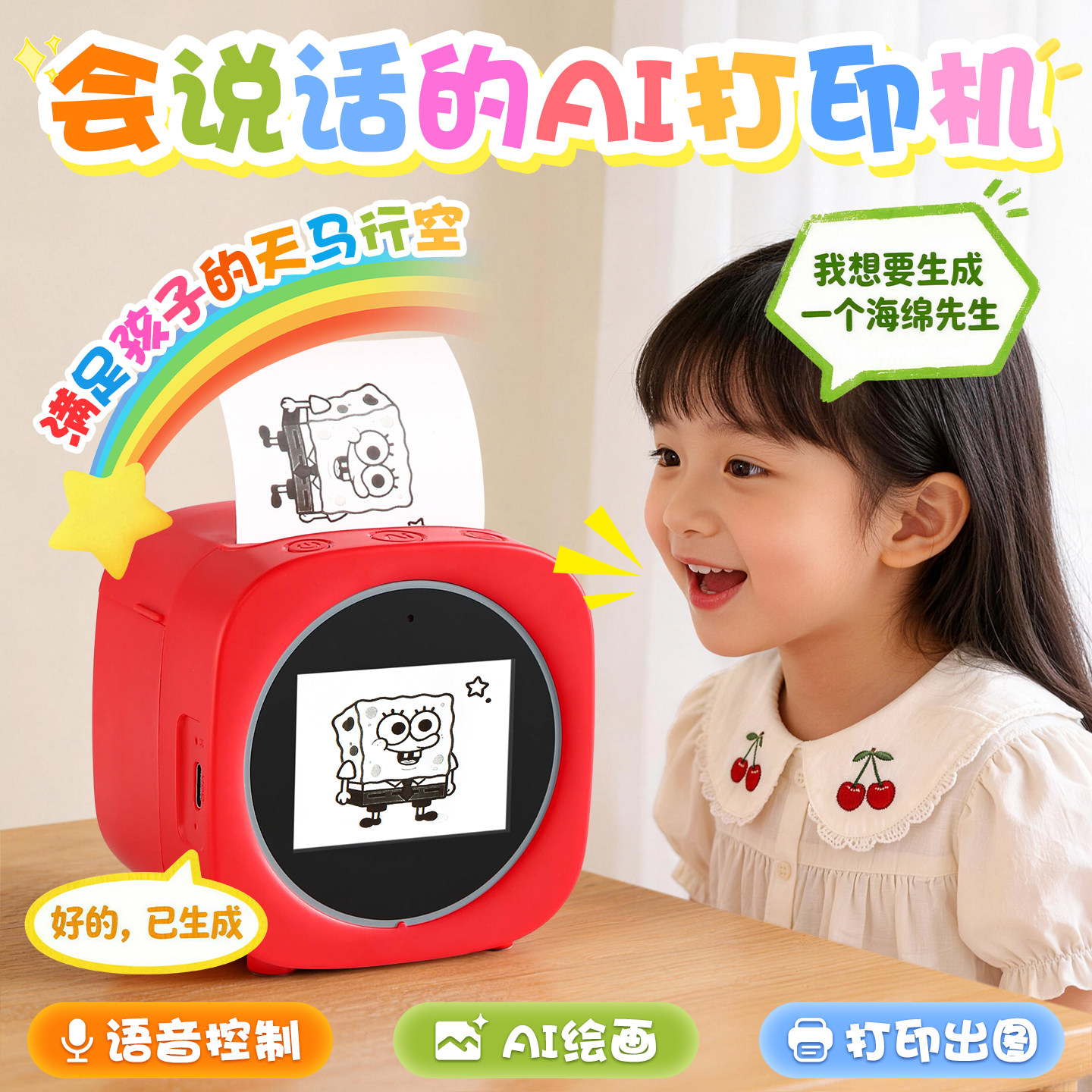 2026儿童节玩具女孩生日礼物3到6岁益智力4女童5Ai错题积木打印机