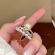 珍珠王冠 双层珍珠锆石戒指女2025设计叠戴食指戒小众高级感指环