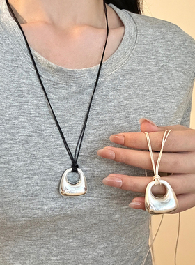 韩国东大门银色拉丝包包吊坠项链