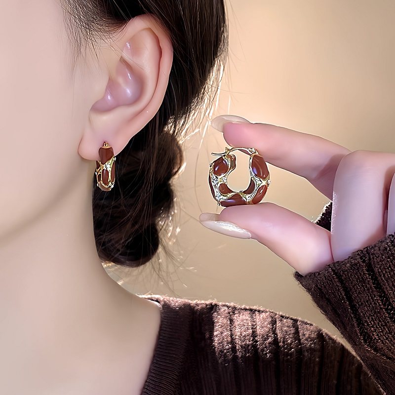 秋冬温柔！美拉德耳圈气质高级耳环女2025年爆款小众复古耳钉耳饰,饰品/流行首饰/时尚饰品新,耳环,淘宝优惠券,粉丝福利购,淘宝优惠卷