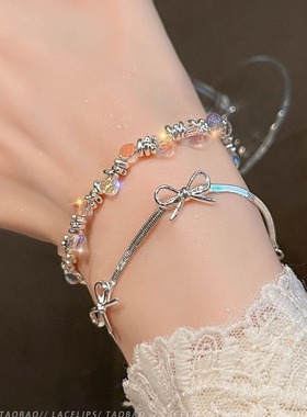 夏日梦幻彩珠小灯泡手链精致小众