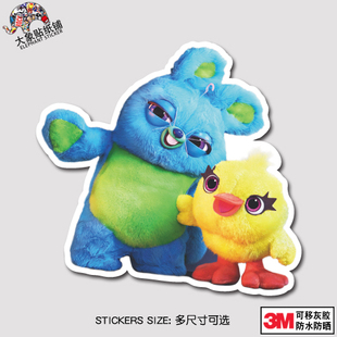 玩具总动员贴纸旅行箱拉杆箱贴纸兔哥达鸭贴纸个性笔记本防水贴纸