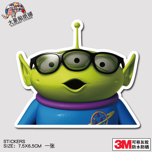 玩具总动员贴纸 行李箱贴纸 三眼外星人贴纸 笔记本电脑防水贴纸