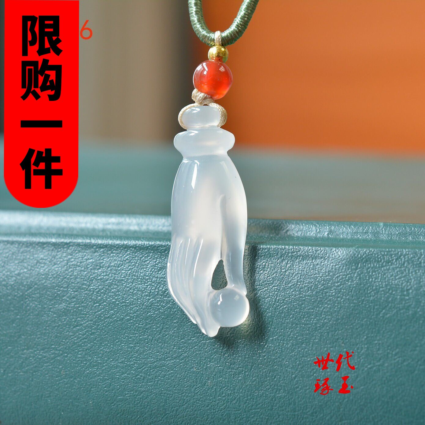 和田玉白玉髓佛手吊坠玉冰种掌上明珠挂件玉石佛手项链玉坠毛衣链