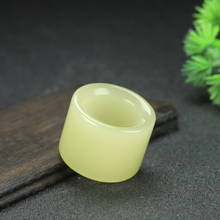 新疆和田玉黄口料扳指男士玉扳指玉戒指若羌黄口大扳指把玩玉指环