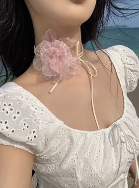 系带choker气质项链轻奢