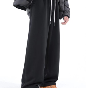 2025新款秋季休闲裤男孩初高中学生青少年酷帅长裤子加绒直筒卫裤