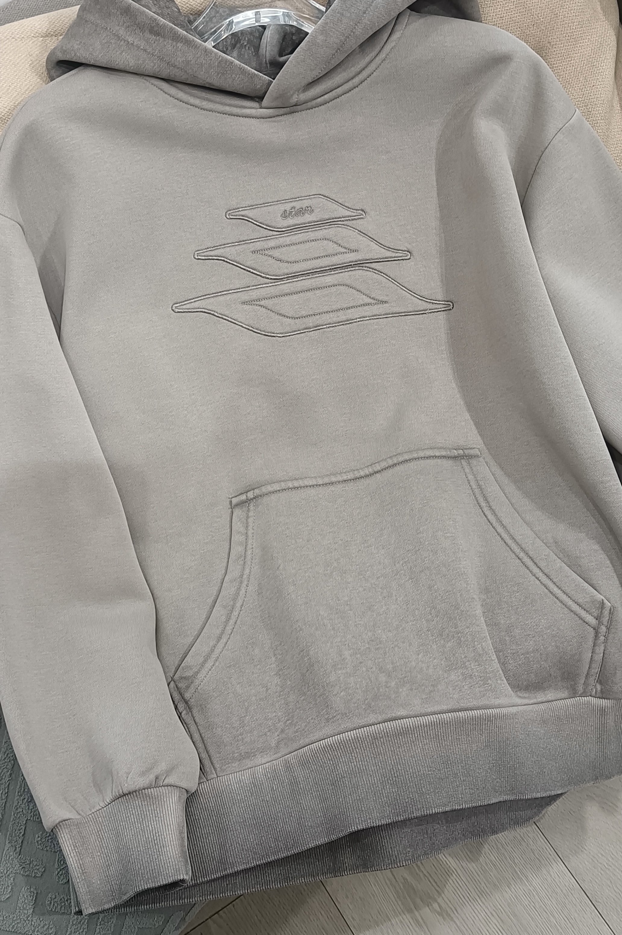 女童美式刺绣扎染连帽卫衣中大童秋冬新款港风复古加绒帽衫潮