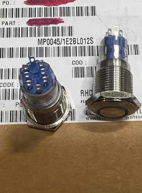 原装 金属圆形按键开关MP0045  1E2BL012 银色带灯按钮 双刀双掷