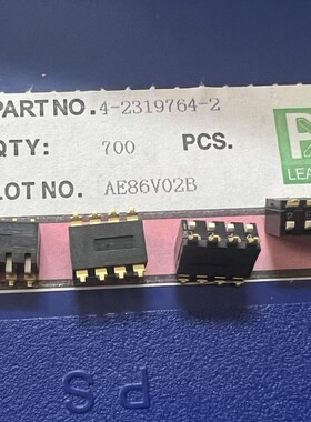 原装TE 贴片4位琴键式拨码开关4-2319764-2  4P侧拨 2.54mm镀金脚