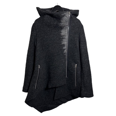 圣迪家女式羊毛保暖斜门襟外套