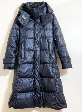 圣迪家女士简约时尚高领修身长款羽绒服特价清仓2473