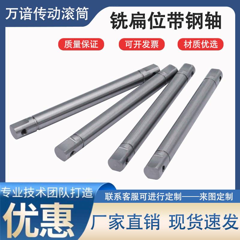 带张紧现货两头型扁位带牙孔光轴可配无动力滚筒滚轮轴芯可定制