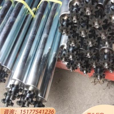 50胶辊无炼轮滚筒传输送带托辊主动流水线不锈钢镀锌双排动力辊筒