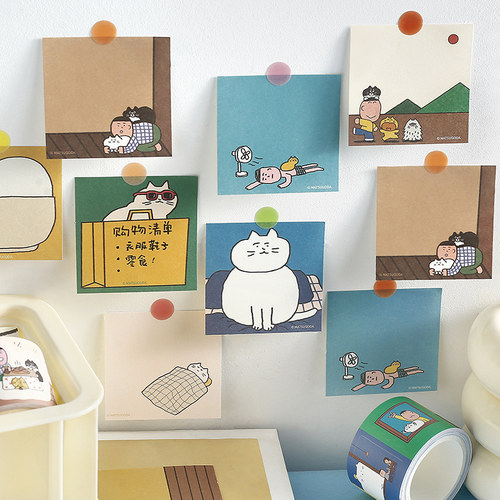 便签分装|迷你小鼻嘎 NOTE FOR*MATSUGODA趣味插画手帐打底素材