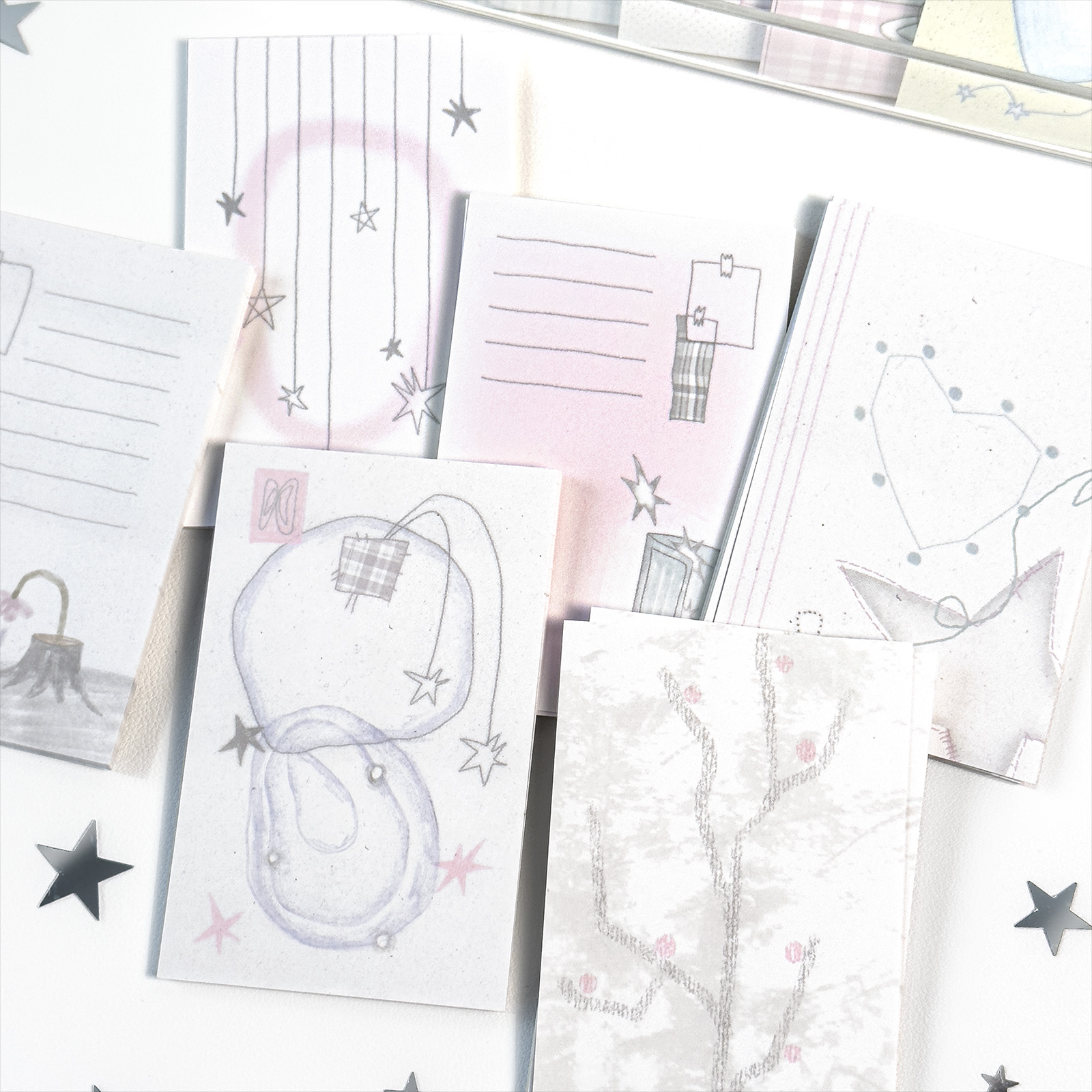 便签分装|AGUGU 走出阴雨天系列手账打底素材 韩系创意M5双面便签